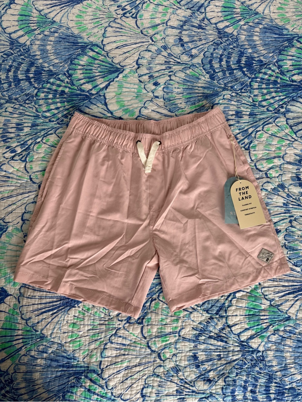 Men’s Pink Drawstring Swim Shorts